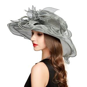 3195 2025 Derby Hats For Women Girls Ladies, Organza Church Tea Party